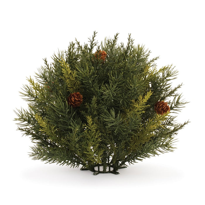 Melrose International Winter Pine Half Orb, Set of 2, Green/Brown - 91249DS