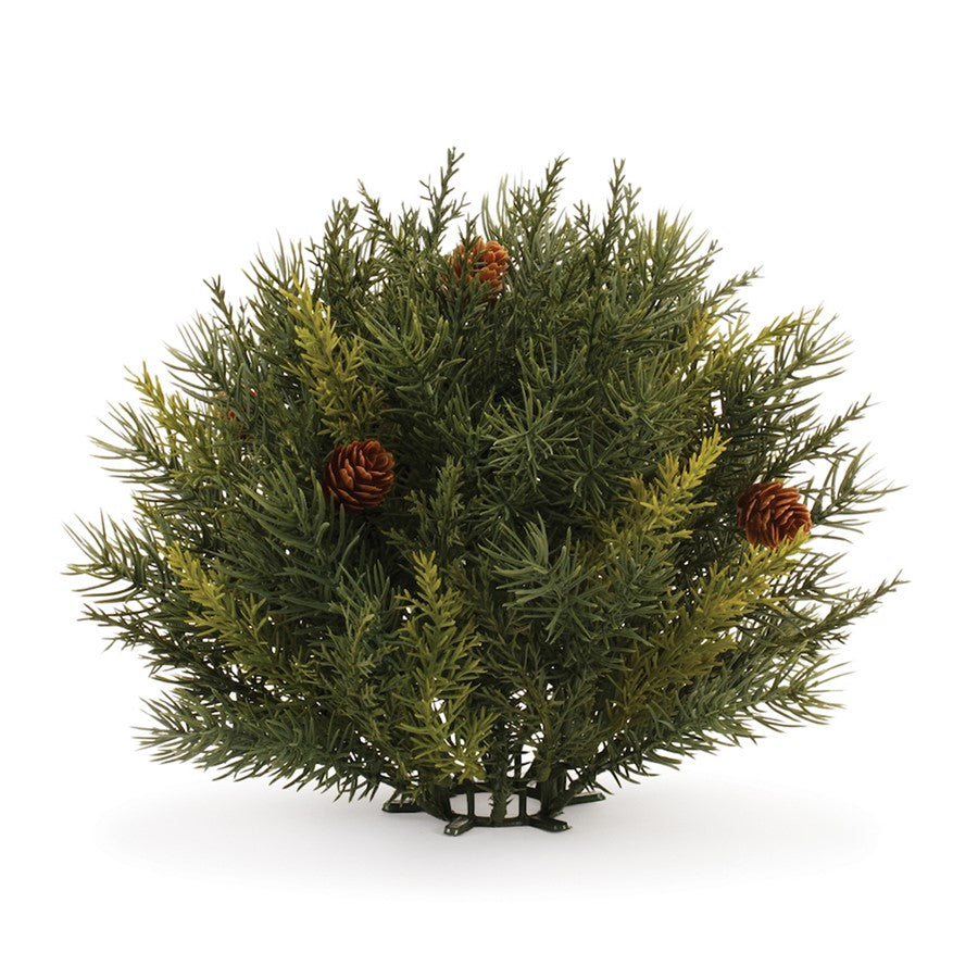 Melrose International Winter Pine Half Orb, Set of 2, Green/Brown - 91249DS