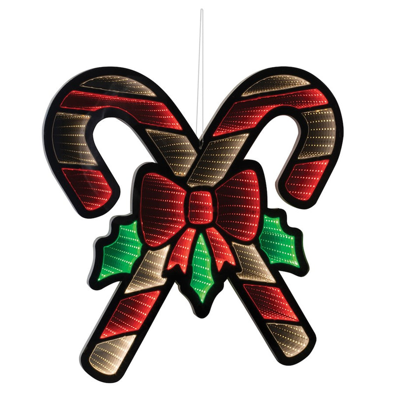 Melrose Holiday Candy Cane Ekko Light Display 23.5"L, Red/White/Green - 91272DS