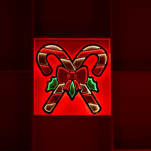 Melrose Holiday Candy Cane Ekko Light Display 23.5"L, Red/White/Green