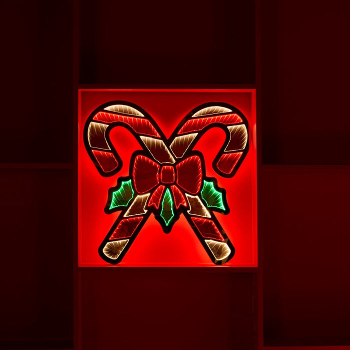 Melrose Holiday Candy Cane Ekko Light Display 23.5"L, Red/White/Green