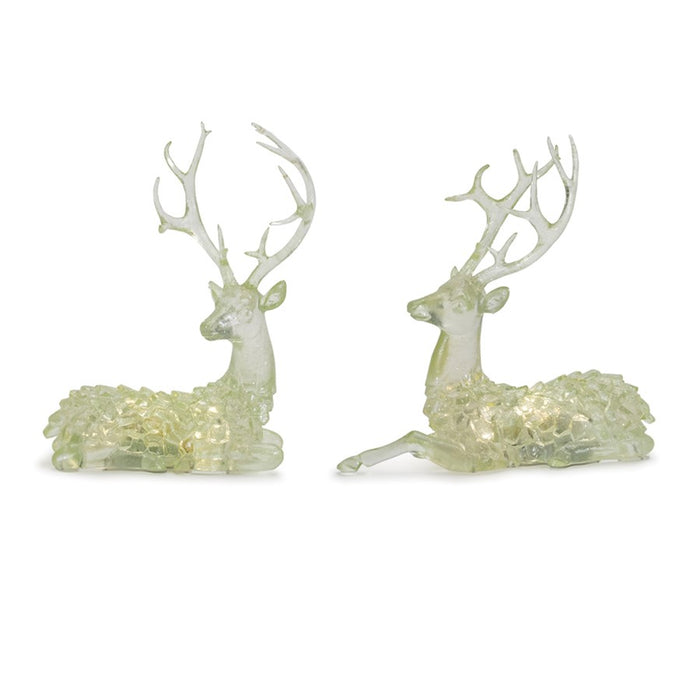 Melrose International LED Lighted Sage Green Deer, Set of 2 - 91299DS
