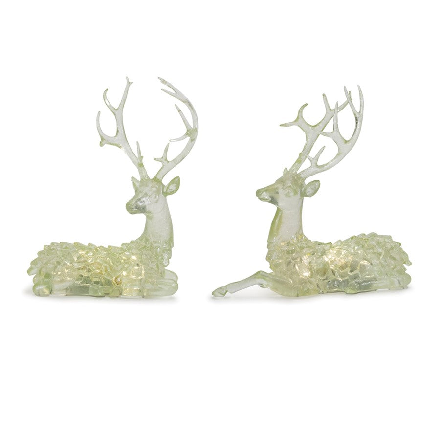 Melrose International LED Lighted Sage Green Deer, Set of 2 - 91299DS