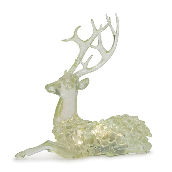 Melrose International LED Lighted Sage Green Deer, Set of 2