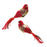Melrose International Jeweled Tapestry Bird Clip, Set of 4, Red/Gold - 91316DS