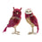 Melrose Jeweled Tapestry Owl Shelf Sitter, Set of 4, Red/Gold - 91317DS