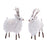 Melrose Fluffy Winter Deer Shelf Sitter, Set of 6, White/Brown - 91318DS