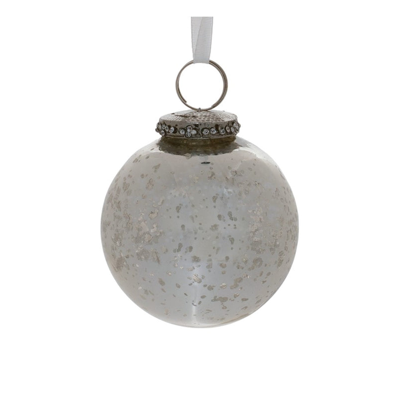 Melrose International Grey Mercury Glass Ornament, Set of 6, Silver