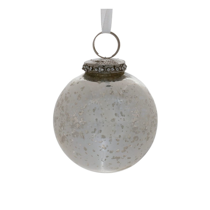 Melrose International Grey Mercury Glass Ornament, Set of 6, Silver
