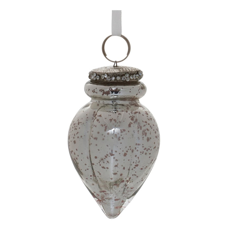 Melrose International Grey Mercury Glass Ornament, Set of 6, Silver
