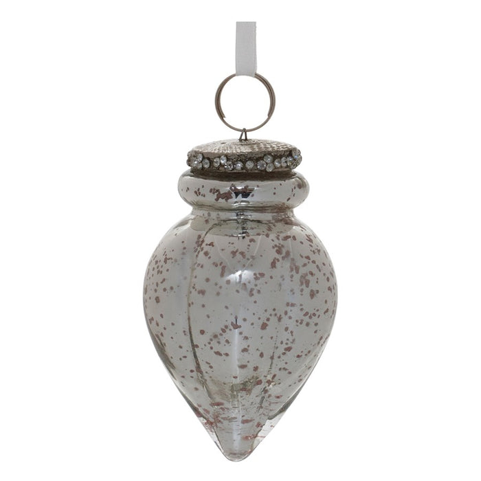 Melrose International Grey Mercury Glass Ornament, Set of 6, Silver