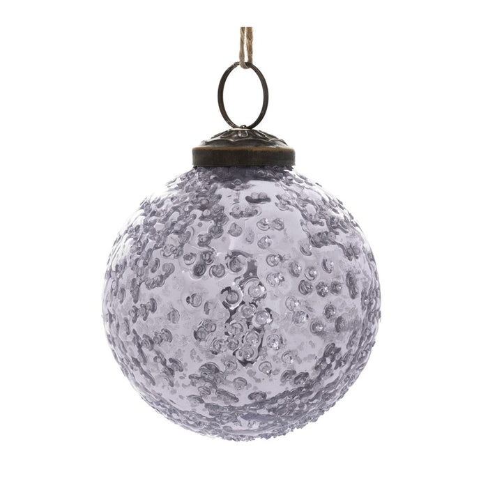 Melrose International Distressed Glass Ball Ornament, Set of 6, Purple