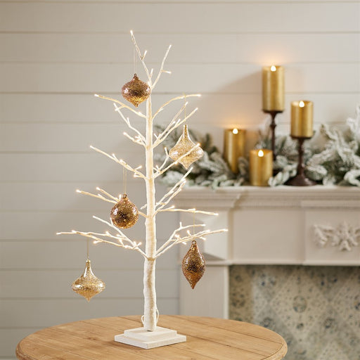 Melrose International LED Glittered Twig Tree 36"H, White