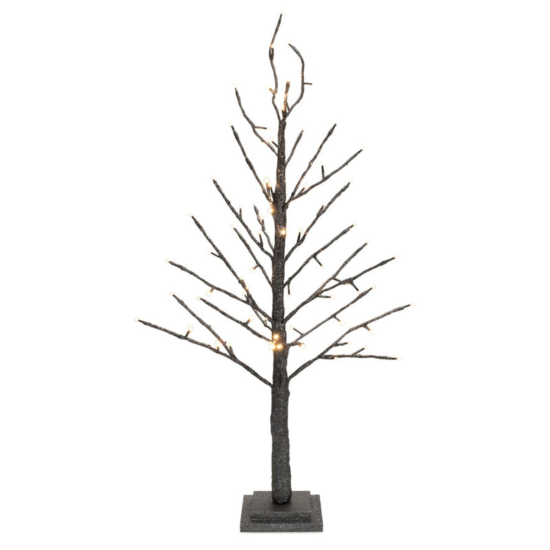 Melrose International LED Black Glittered Twig Tree 36"H, Silver - 91379DS