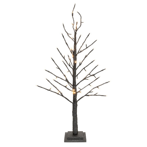 Melrose International LED Black Glittered Twig Tree 36"H, Silver - 91379DS
