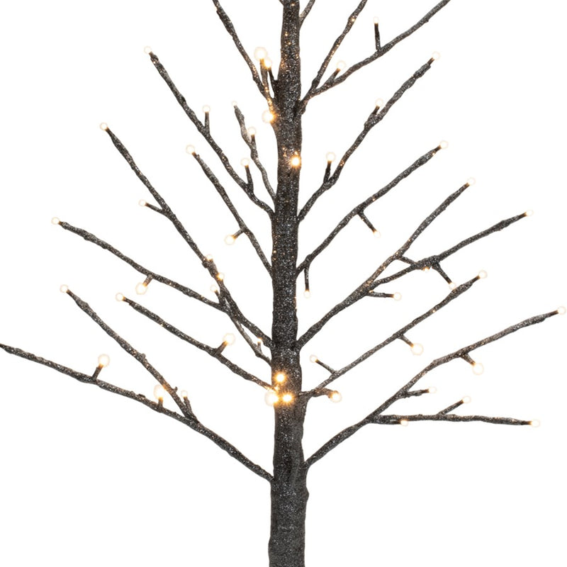 Melrose International LED Black Glittered Twig Tree 36"H, Silver