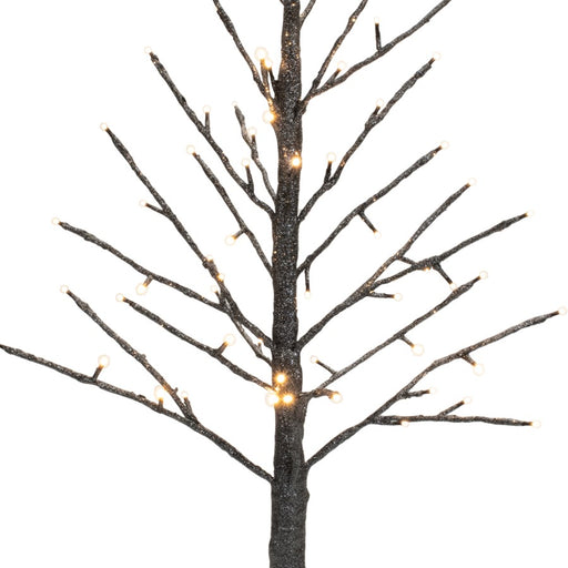 Melrose International LED Black Glittered Twig Tree 36"H, Silver