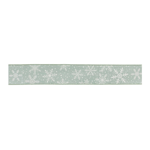 Melrose International Wired Snowflake Ribbon 2.5"x10yds, Blue - 91409DS