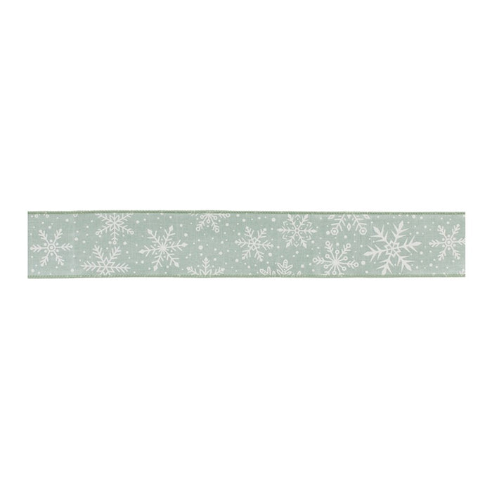 Melrose International Wired Snowflake Ribbon 2.5"x10yds, Blue - 91409DS
