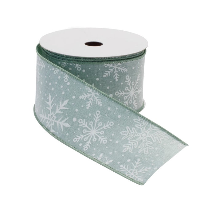 Melrose International Wired Snowflake Ribbon 2.5"x10yds, Blue