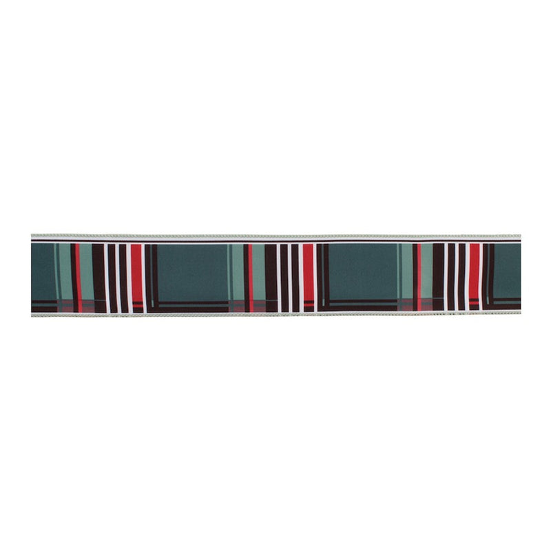 Melrose International Royal Plaid Holiday Ribbon, Set of 2, Black/Red - 91412DS