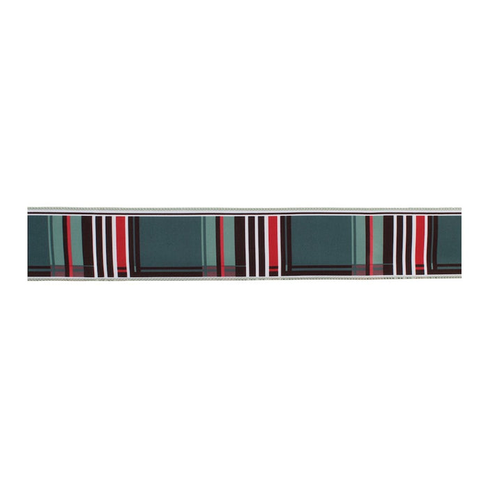 Melrose International Royal Plaid Holiday Ribbon, Set of 2, Black/Red - 91412DS