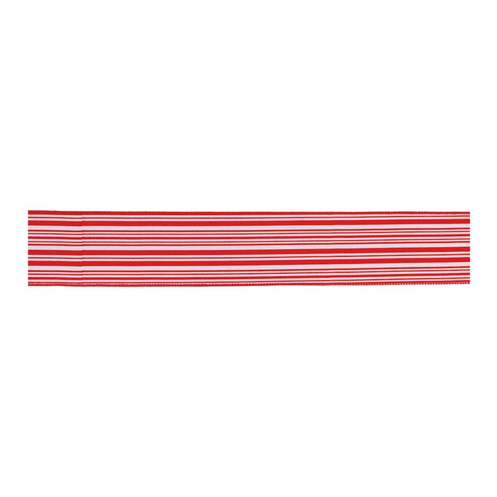 Melrose International Holiday Stripe Ribbon, Set of 2, Red/White - 91415DS