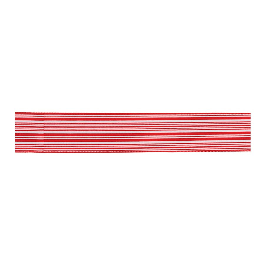Melrose International Holiday Stripe Ribbon, Set of 2, Red/White - 91415DS