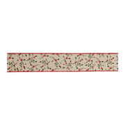 Melrose International Holiday Berry Ribbon, Set of 2, Beige/Red - 91427DS