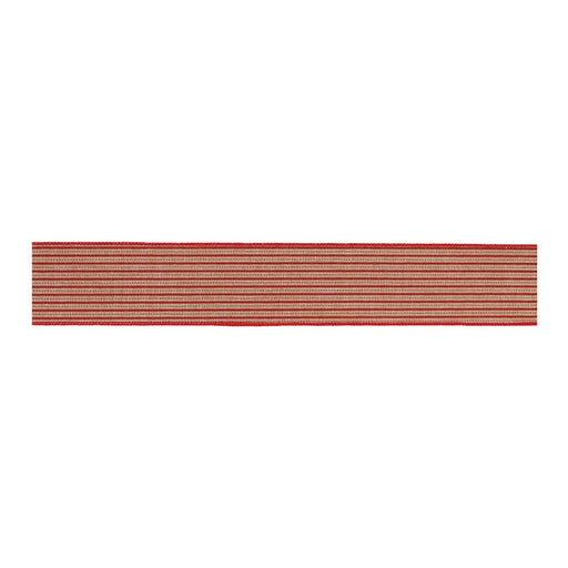 Melrose International Holiday Stripe Ribbon, Set of 2, Red/Beige - 91448DS