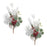 Melrose Flocked Pine/Eucalyptus/Berry Pick, Set of 2, Green/Red