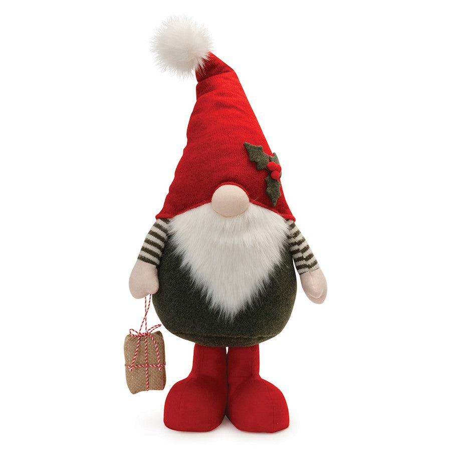 Melrose Plush Holiday Gnome Character/Package 17"H, Red/White - 91528DS