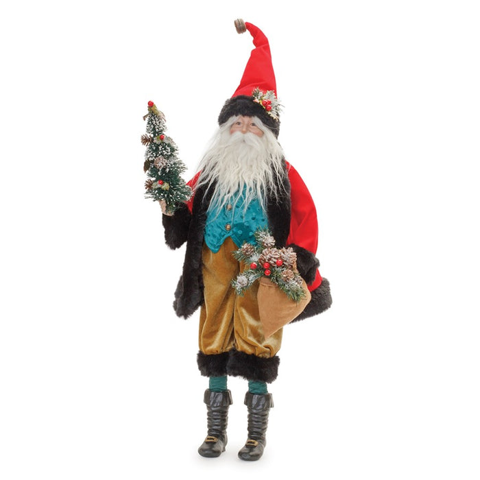 Melrose Vintage Santa/Frosted Pine Accents 26.5"H, Red/Green - 91530DS