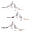 Melrose Jeweled Royal Bird Shelf Sitter, Set of 6, White/Silver