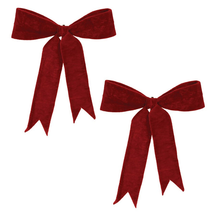 Melrose International Wired Holiday Bow, Set of 2, Red