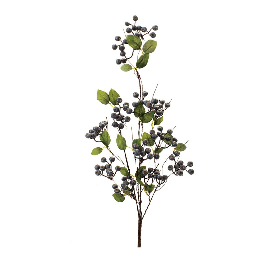 Melrose Blue Berry Foliage Spray (Set of 2), Blue/Green - 91554DS