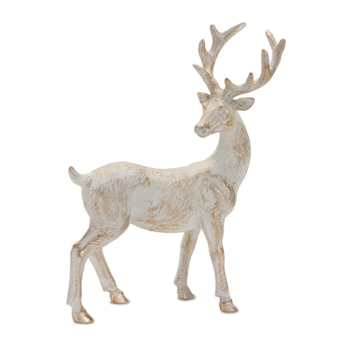 Melrose International Holiday Deer Figurine, Set of 6, White/Gold