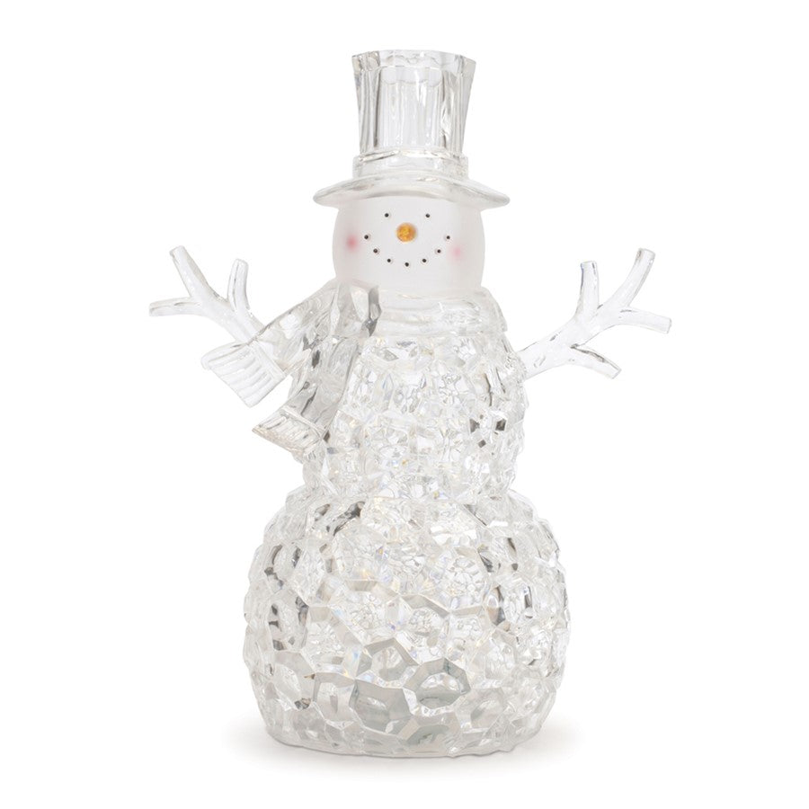 Melrose International LED Snowman Snow Globe, Set of 2, CleaRed - 91589DS