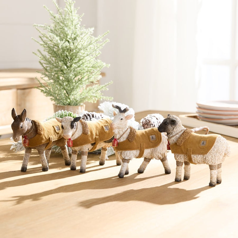 Melrose Farm Animals/Winter Coat, Set of 4, Brown/White/Black