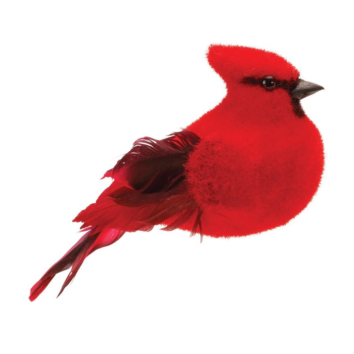 Melrose Feathered Cardinal Bird Shelf Sitter, Set of 6, Red - 91661DS