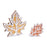 Melrose Int. Harvest Plaid Leaf Decor, Set of 2, Orange/Yellow - 91665DS