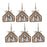 Melrose Wood Beaded Nativity Scene Ornament, Set of 6, Brown/White