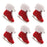 Melrose International Fluffy Ice Skate Ornament, Set of 6, Red/White
