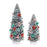 Melrose Decorated Bottle Brush Pine Tree, Set of 2, Green/Blue - 91695DS