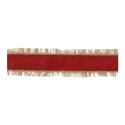 Melrose International Jute Fringe Ribbon, Set of 2, Red - 91702DS