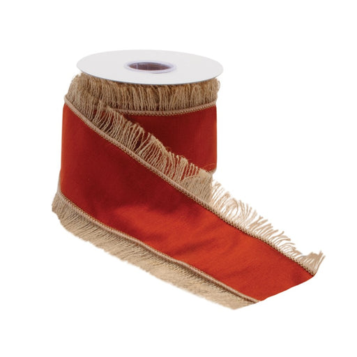 Melrose International Jute Fringe Ribbon, Set of 2, Red