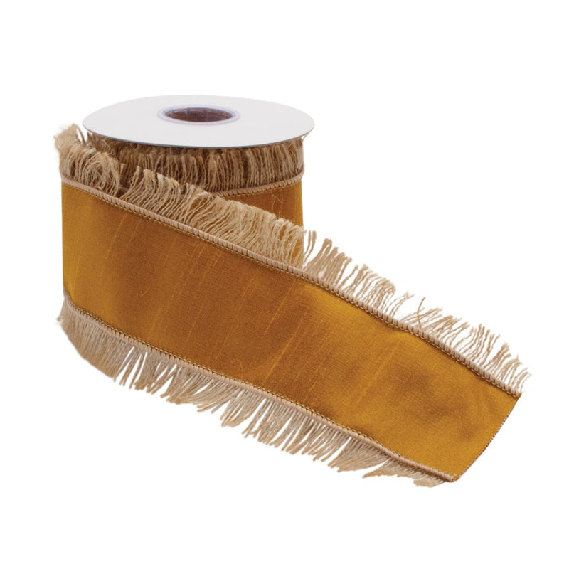 Melrose International Jute Fringe Ribbon, Set of 2, Orange