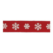 Melrose International Holiday Snowflake Ribbon 4"x5 Yds, Red - 91717DS