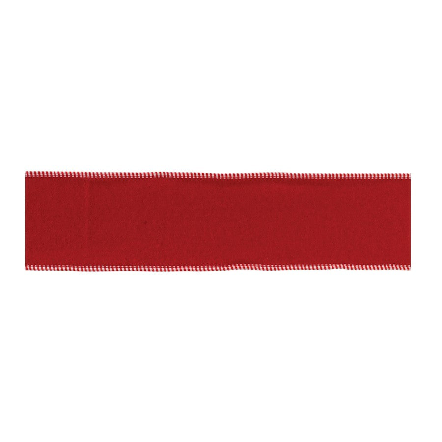Melrose International Wool Holiday Ribbon 4"x5 Yds, Red - 91718DS