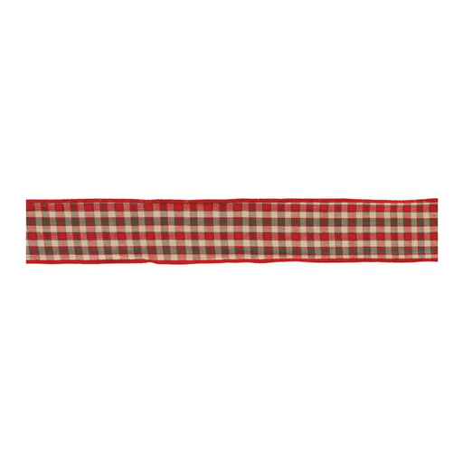 Melrose International Plaid Holiday Ribbon, Set of 2, Red/White/Black - 91723DS
